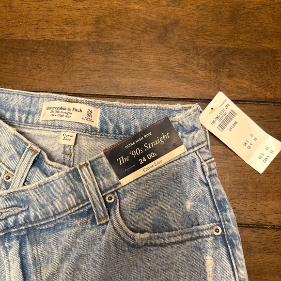 Abercrombie 90s Straight Curve Love 24 Long Crossover waist - Picture 2 of 3